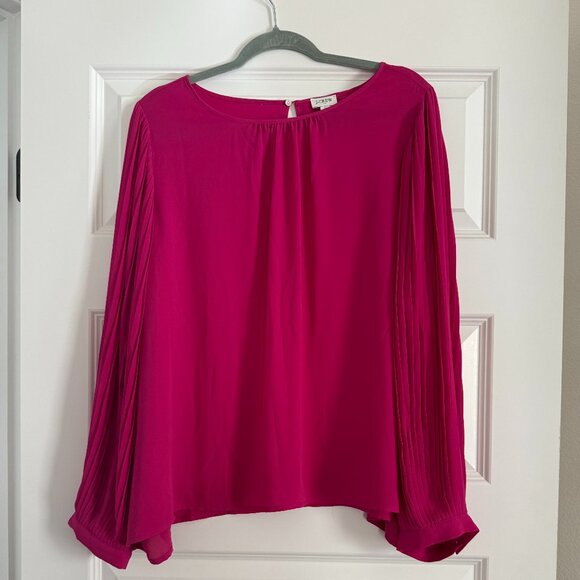 J Crew Long sleeve blouse with pleated sleeves - Picture 1 of 4